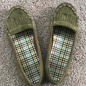 Land’s End driving moccasins.